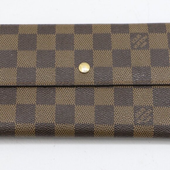 Louis Vuitton Damier Ebene Sarah Long Wallet - Picture 1 of 10